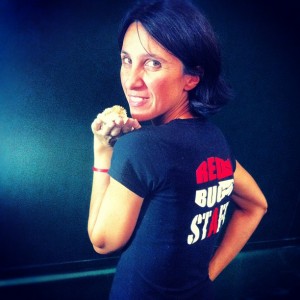 Nadia in fiera con Redbug